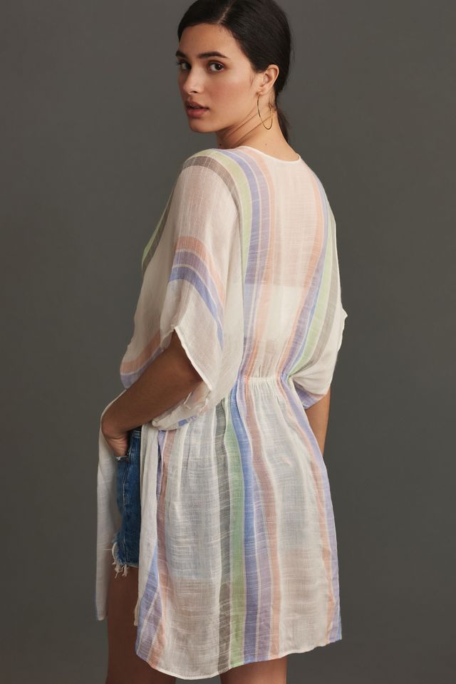 By Anthropologie Yarn Dye Striped Cardigan Sweater #1