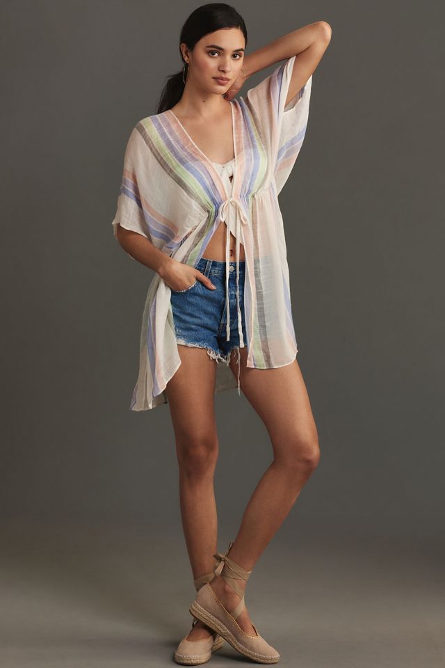 By Anthropologie Yarn Dye Striped Cardigan Sweater #3