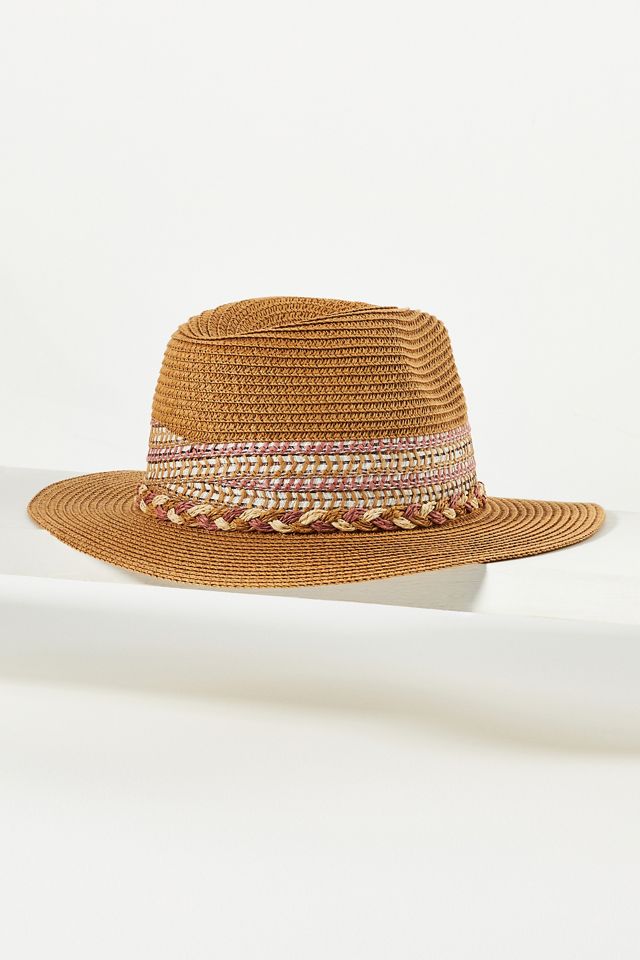 By Anthropologie Panama Ribbon Fedora #1