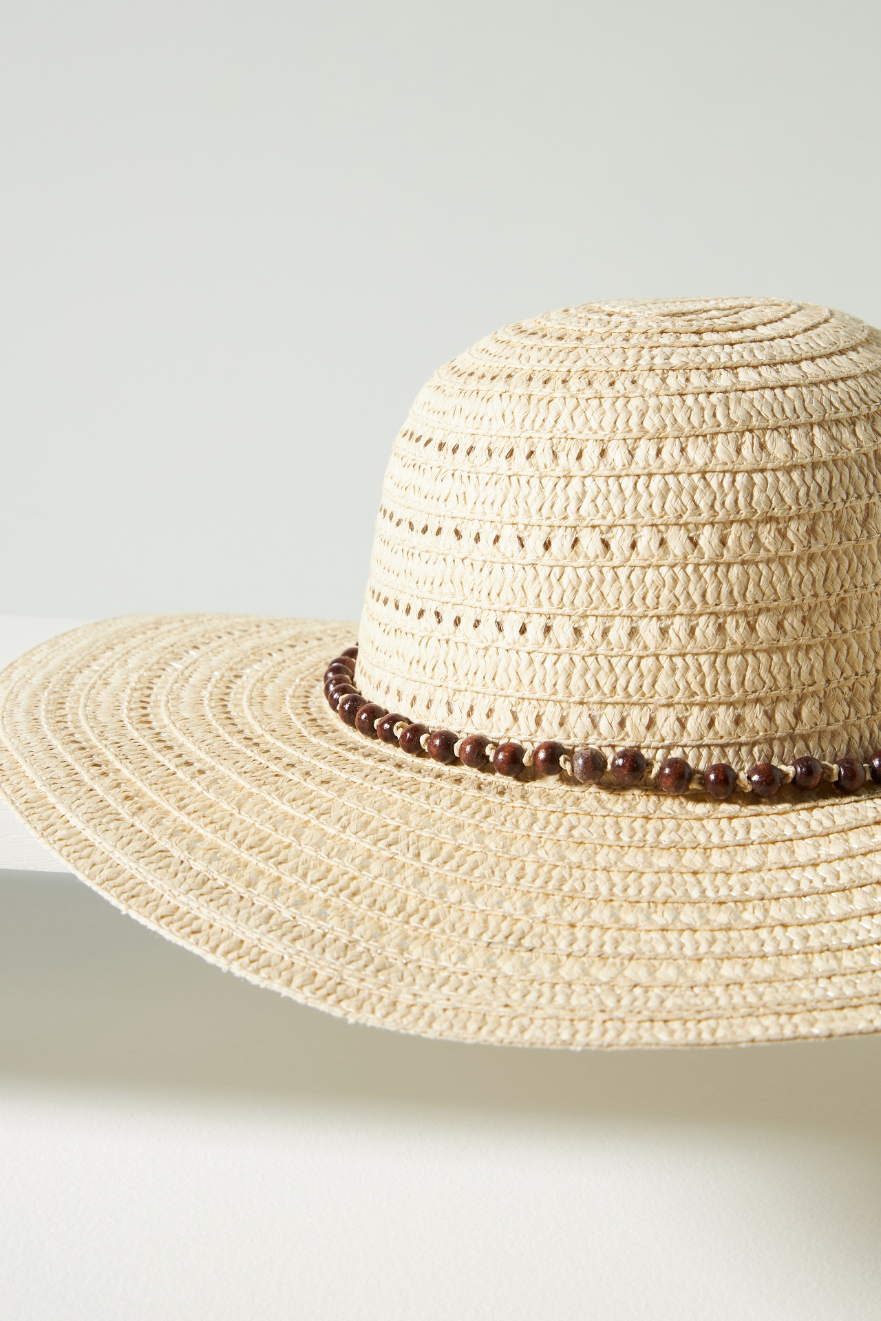 By Anthropologie Beaded Trim Floppy Hat