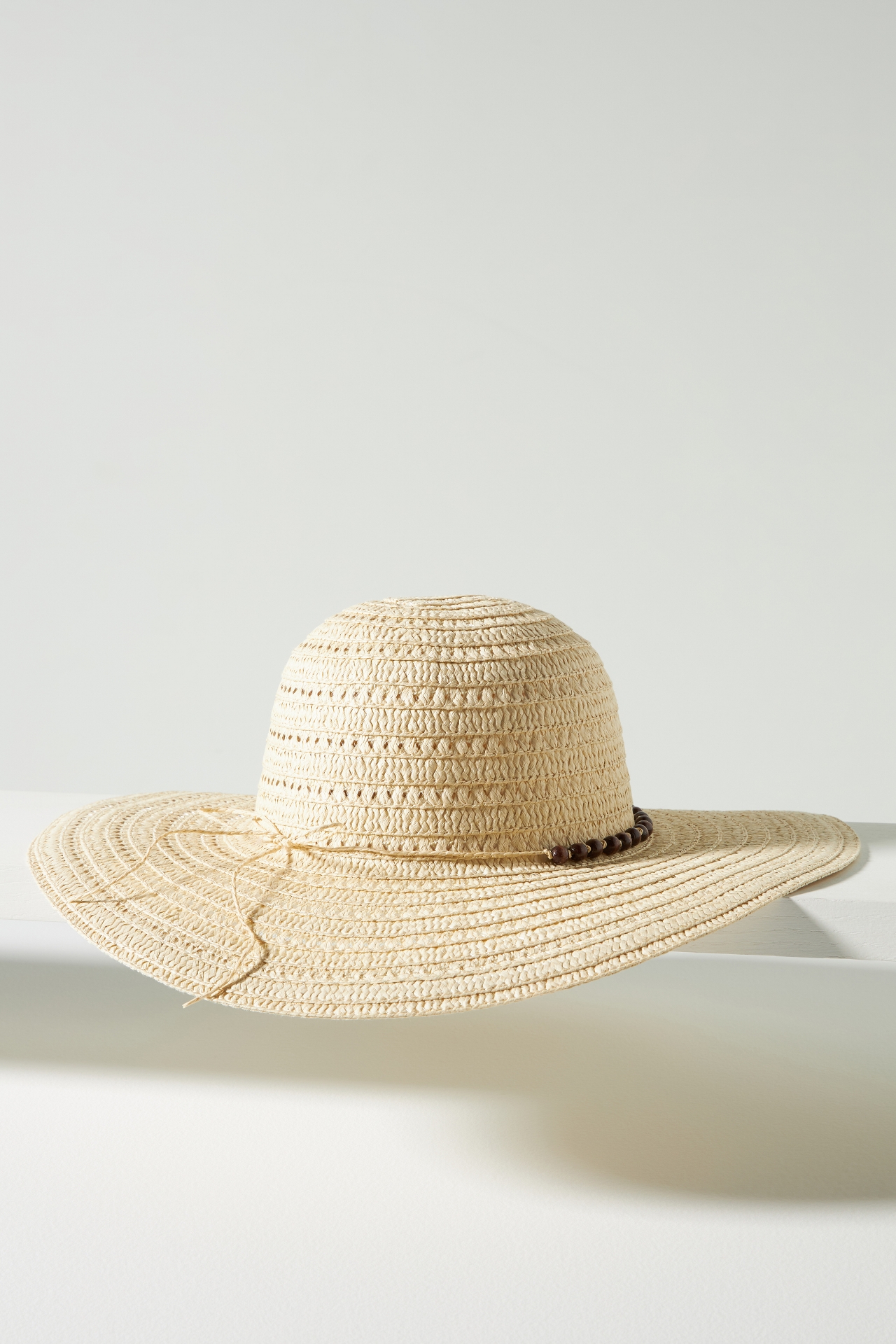 By Anthropologie Beaded Trim Floppy Hat