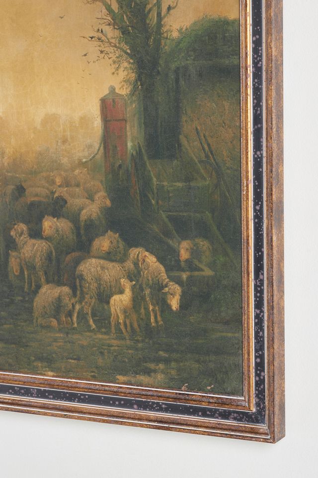 Sheep At The Barn Wall Art #1