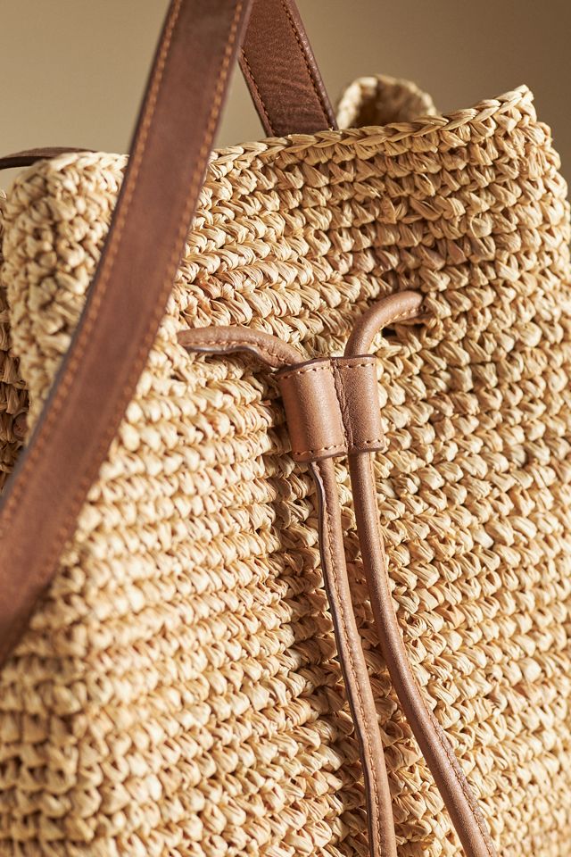 Faherty Raffia Drawstring Shoulder Bag #2