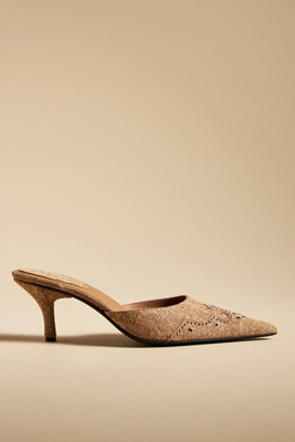 Jeffrey Campbell Bite-me Mules In Beige