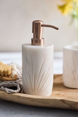 Aloe Etched Marble Bath Dispenser