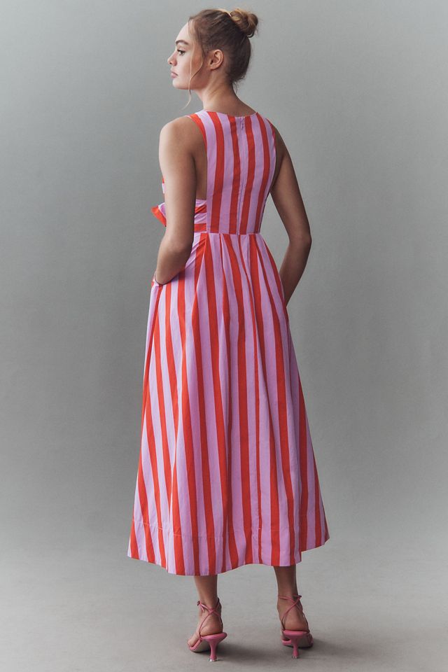 BHLDN Madeline Sleeveless V-Neck Cutout A-Line Taffeta Midi Dress #2