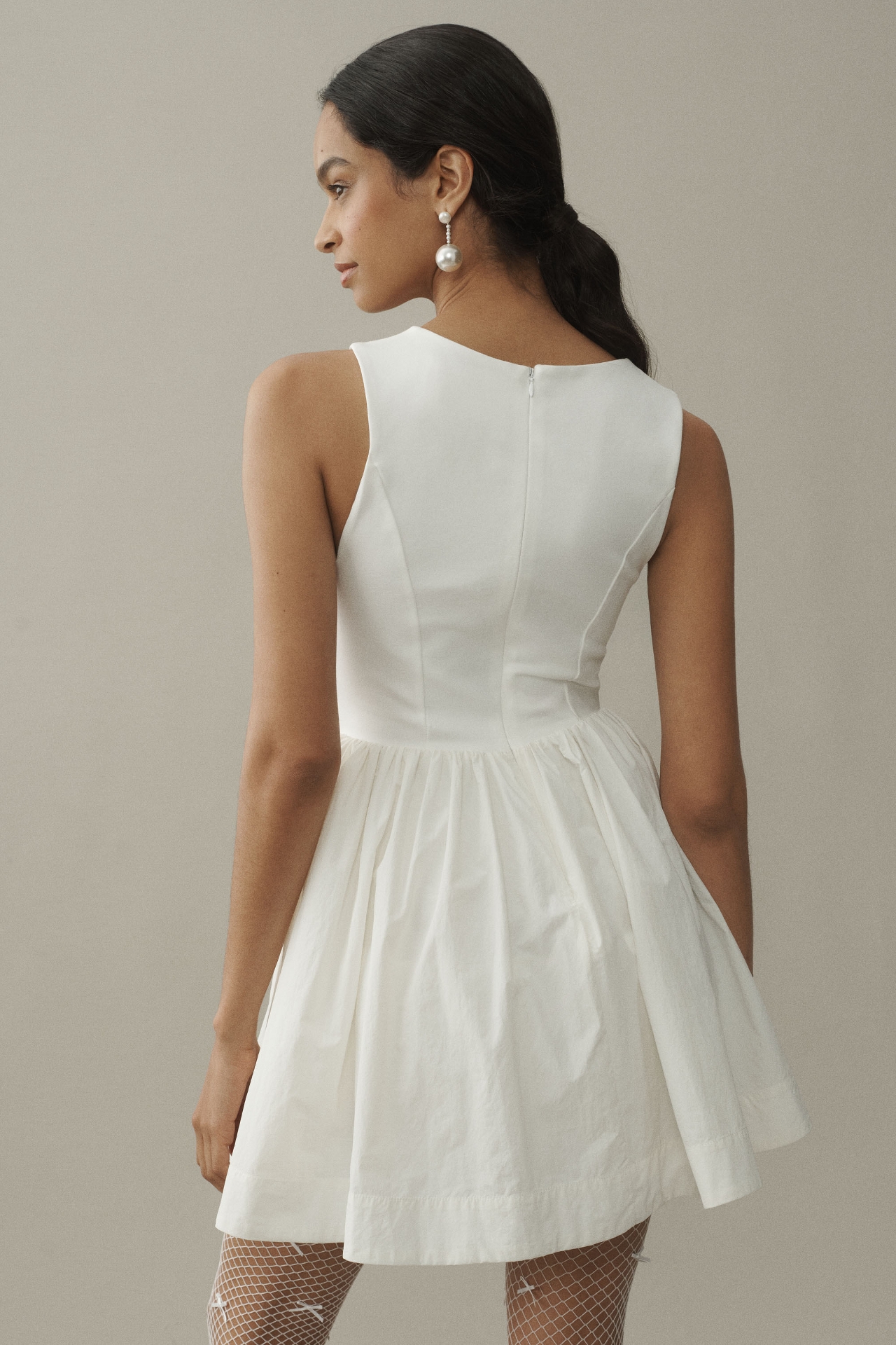 BHLDN Sleeveless Scoop-Neck Fit & Flare Mini Dress