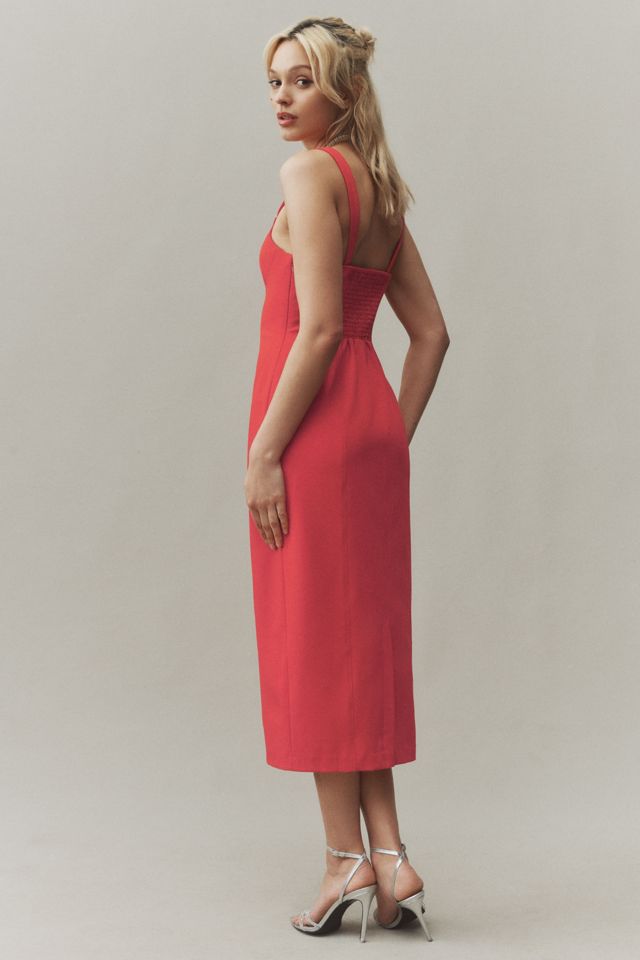 BHLDN Sage Sweetheart Stretch Crepe Midi Dress #1