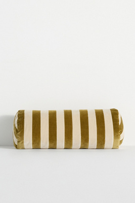 Christina Lundsteen Stripe Bolster Cushion Pillow In Green
