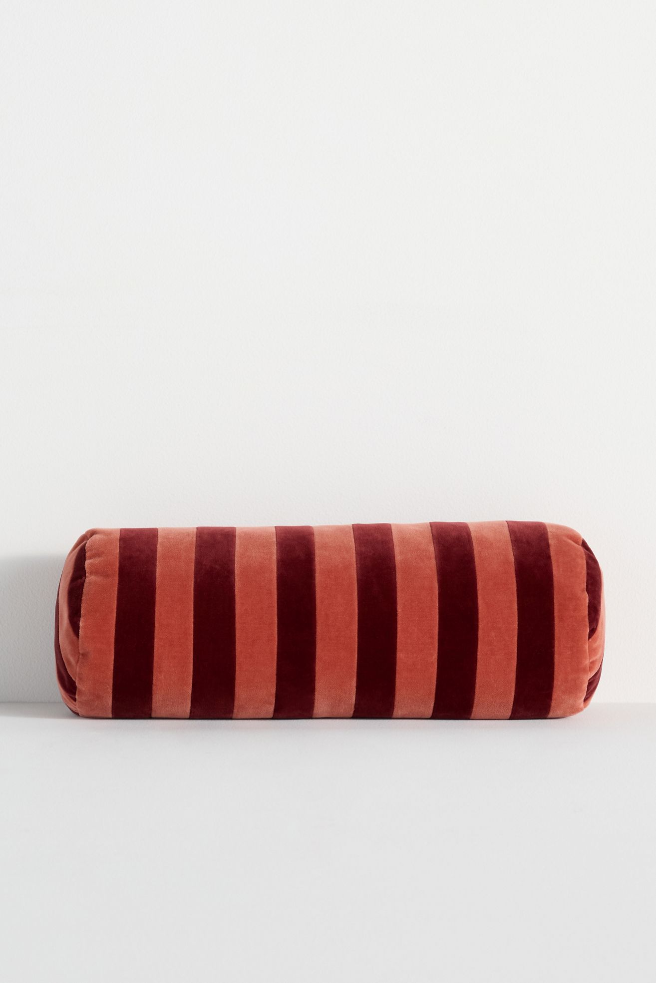 Christina Lundsteen Stripe Bolster Cushion Pillow - Blush/Wine, One Size
