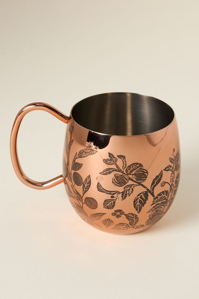 Foliage Copper-Plated Stainless Steel Mule Mug #1