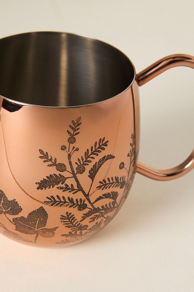 Foliage Copper-Plated Stainless Steel Mule Mug #2