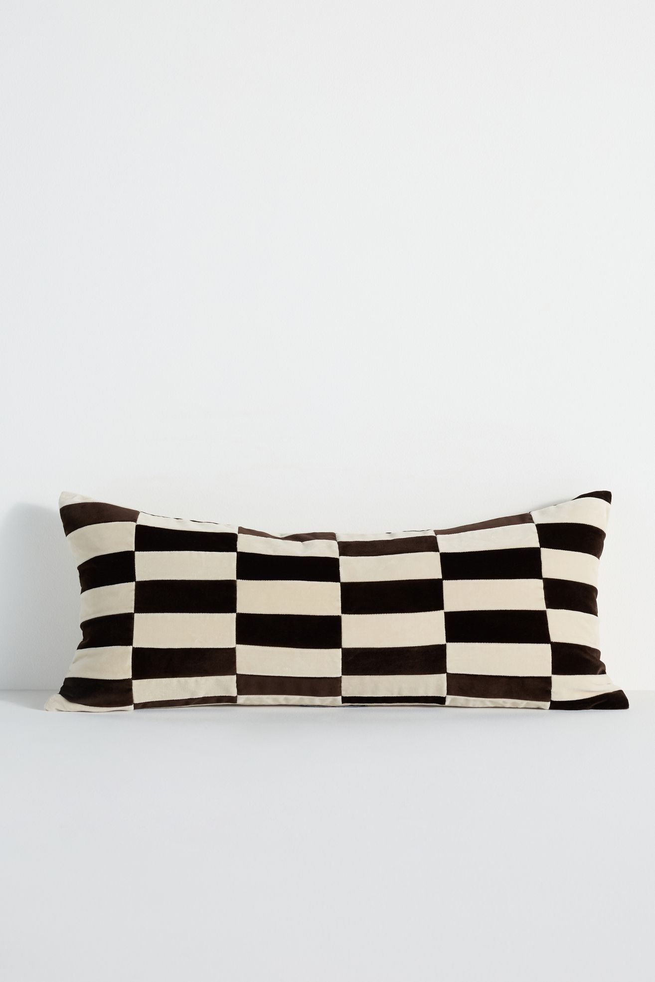 Christina Lundsteen Holly Cushion Cover - Chocolate/Dusty White, 12" X 27"