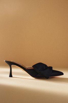 BADGLEY MISCHKA ALAYA POINTED-TOE KITTEN-HEEL MULES 