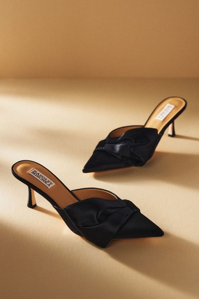 Badgley Mischka Alaya Pointed-Toe Kitten-Heel Mules #1