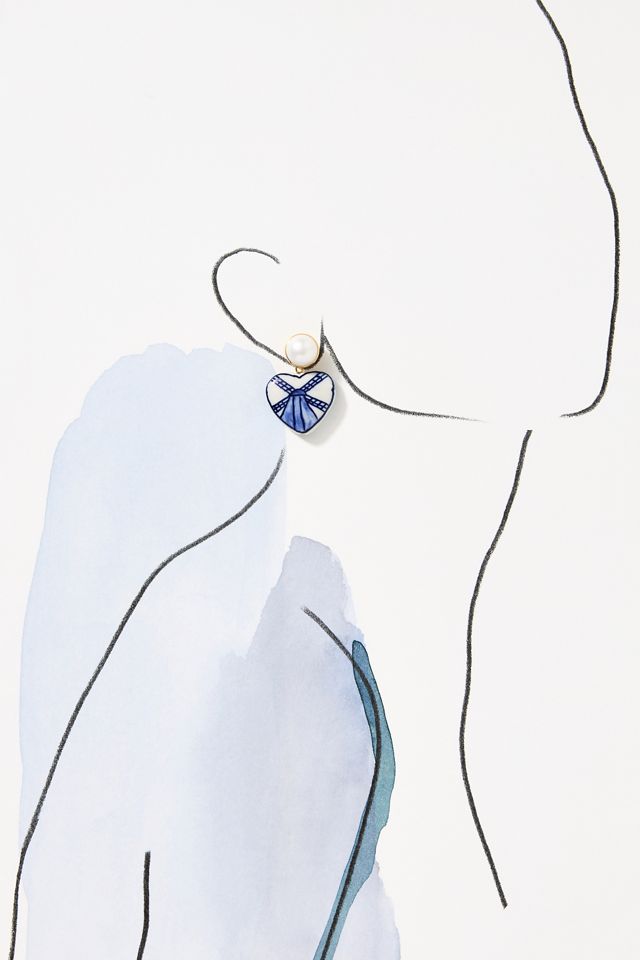 Porcelain Heart Drop Earrings #2