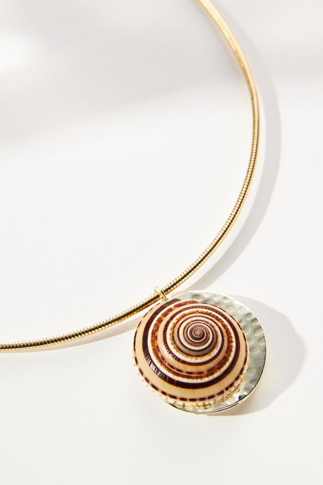 Swirl Shell Collar Necklace #1