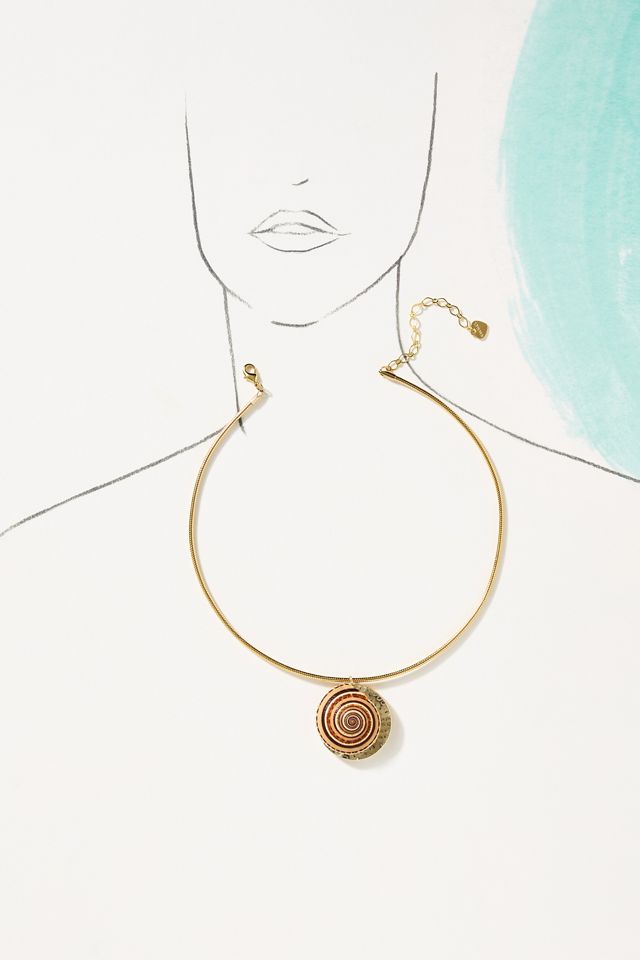 Swirl Shell Collar Necklace #2