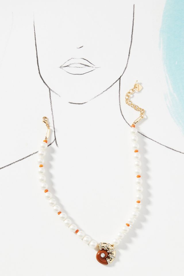 Pearl Conch Shell Necklace #2