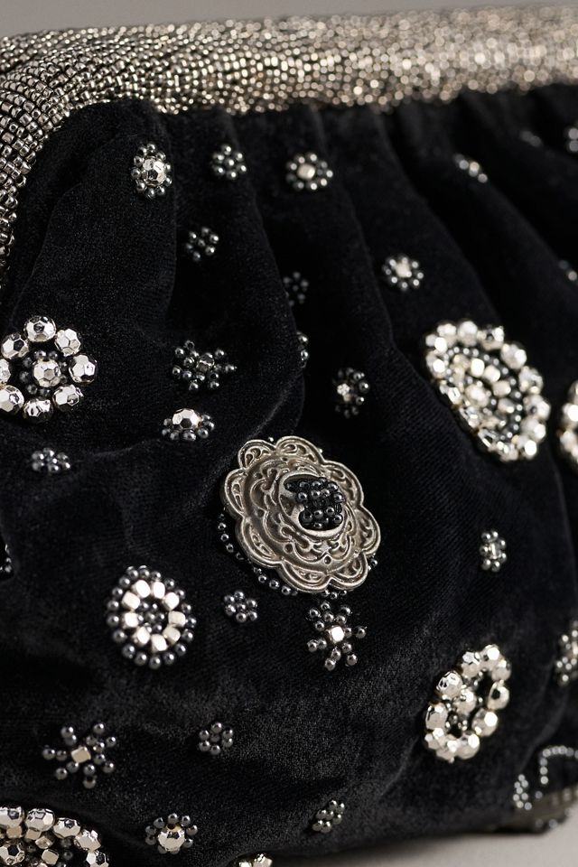 Studded Embellished Velvet Clutch #2