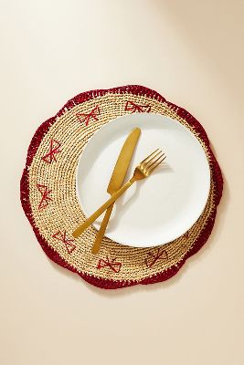 Shop Payton James Handwoven Bow Placemat In Red