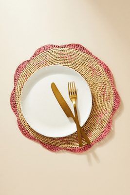 Payton James Handwoven Bow Placemat In Pink