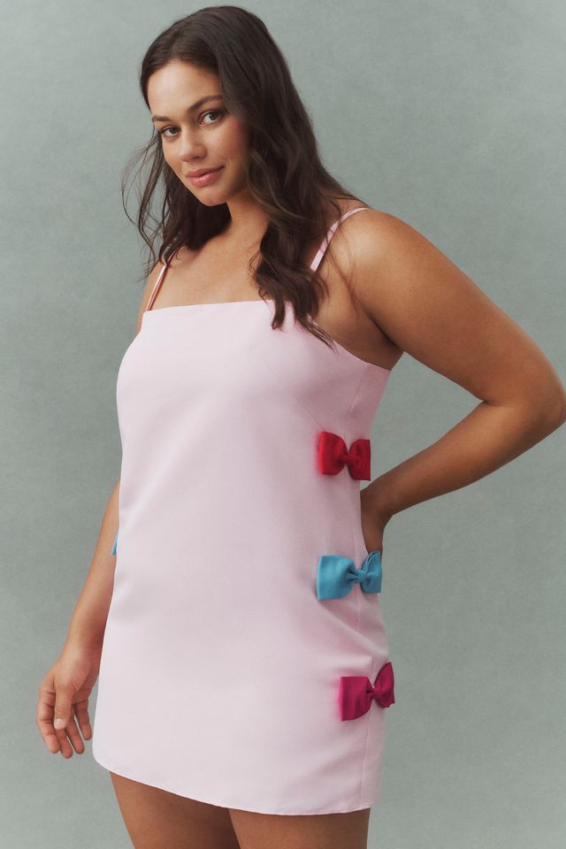 mini dress with scarf around neck Oriana White Strapless Bustier Mini Dress with Neck Scarf L