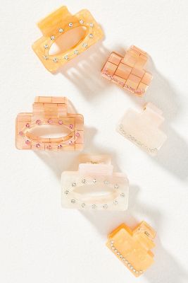 Shop By Anthropologie Mini Hair Claw Clips, Set Of 6 In Pink