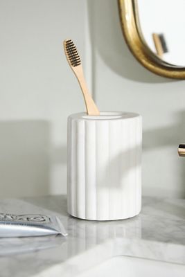 ANTHROPOLOGIE MALOU STONE BATH TOOTHBRUSH HOLDER 