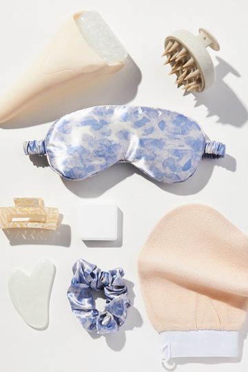 Quilted Ruffle Small Cosmetic Bag