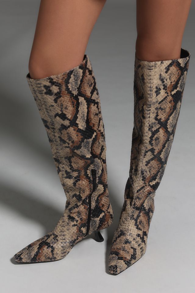 SIMONMILLER Kuki Snake-Print Tall Boots #1