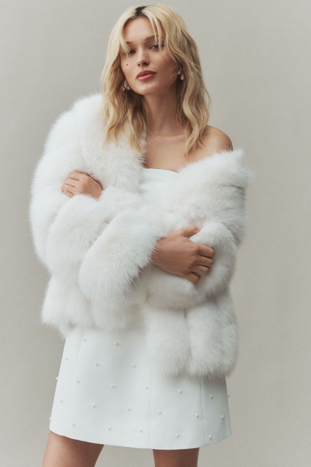 Theia Faux Fur Jacket #3