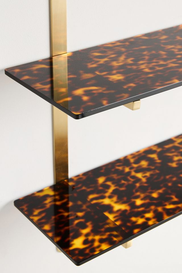 Lenny Tortoise Shell Acrylic Two-Tier Shelf #1