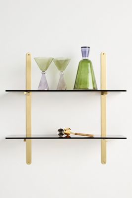Lenny Tortoise Shell Acrylic Two-Tier Shelf