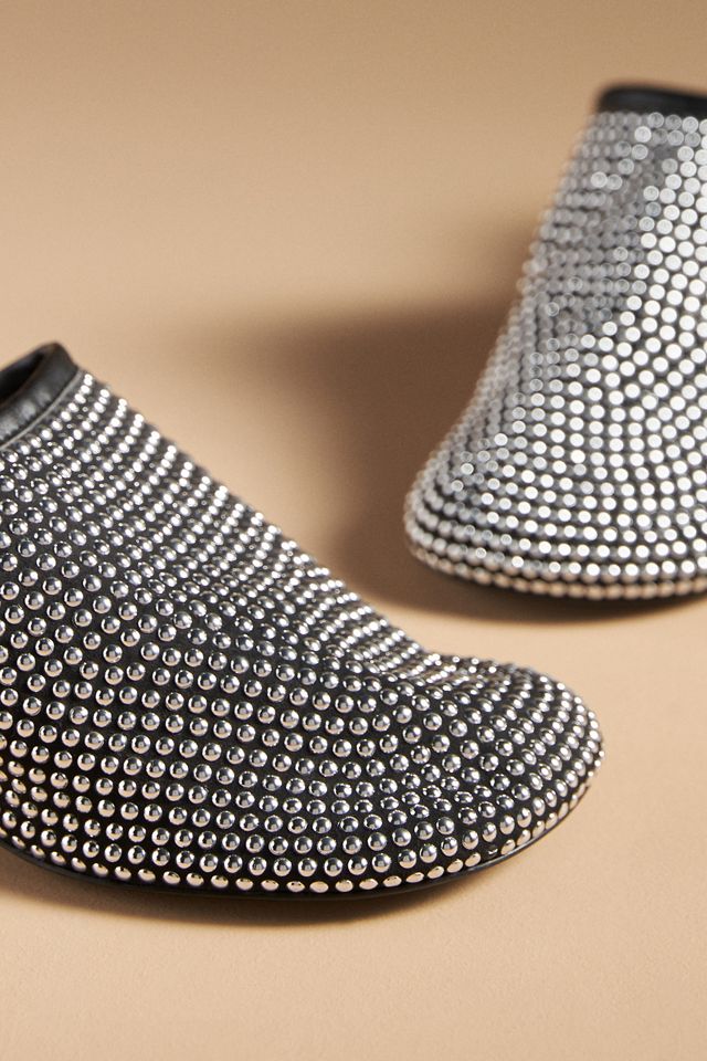 SIMONMILLER Crystal Beep Nailhead Kitten-Heel Mules #2