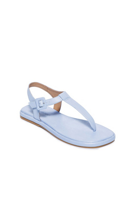Bernardo Leather Ankle-strap Thong Sandals In Blue