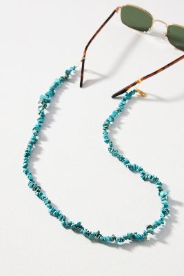 Shop Talis Chains Turquoise Chip Stone Sunglasses Chain In Blue