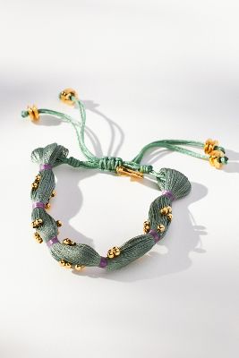 Shop Pajarolimon Siara Thread Bracelet In Green