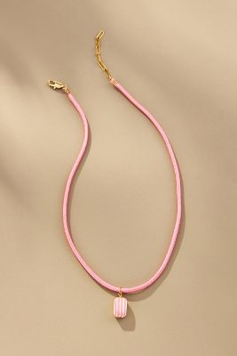 Shop Binky And Lulu Corded Charm Necklace In Pink