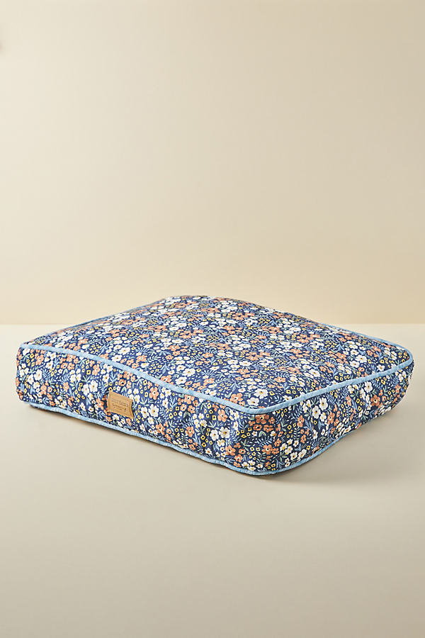 Shop Harry Barker Calico Floral Rectangle Dog Bed In Blue
