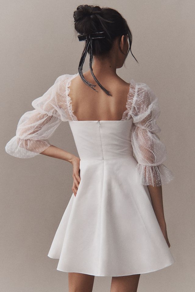Amanda Uprichard Lalita Organza Puff-Sleeve Mini Dress #2