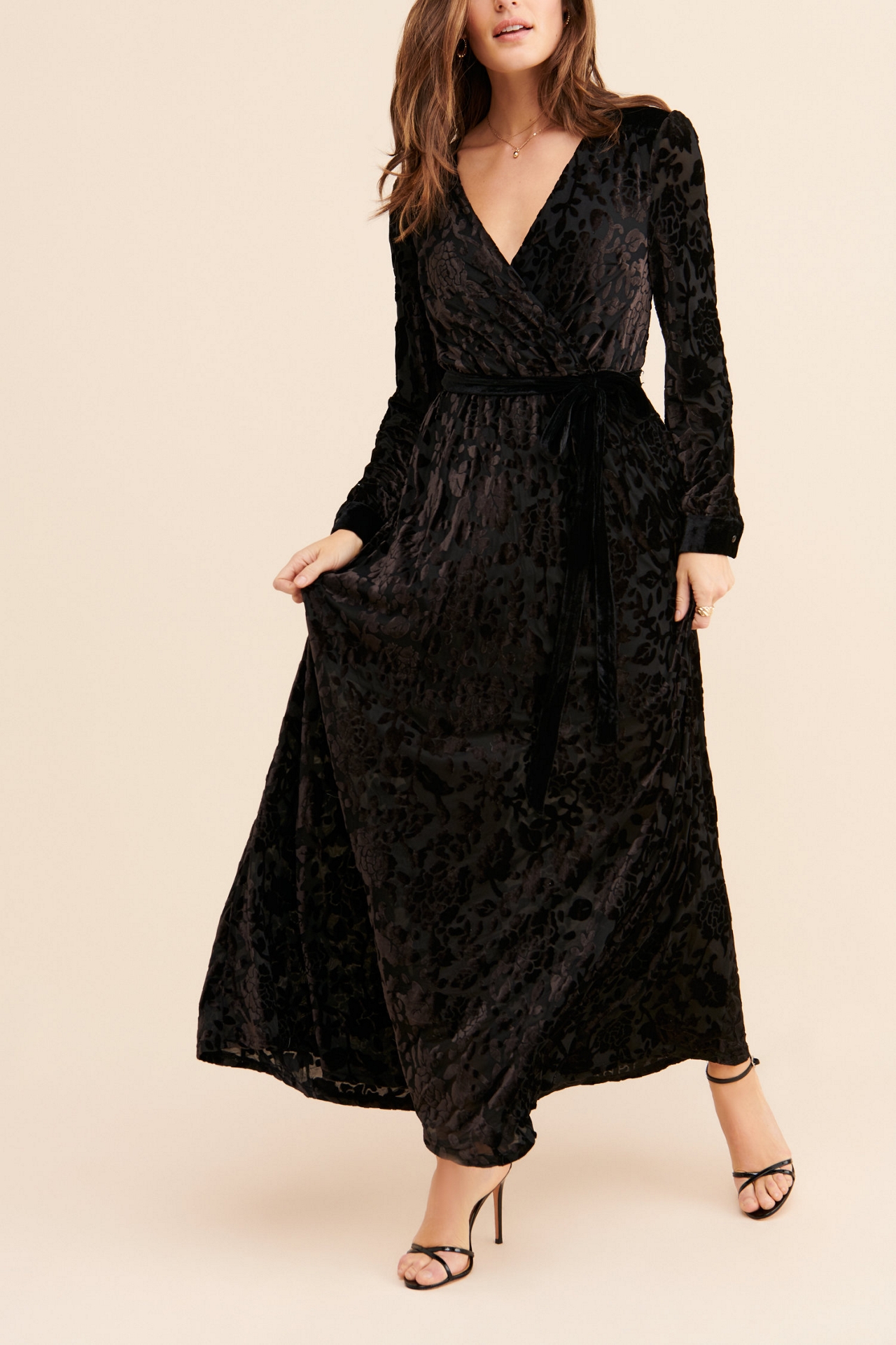 ModCloth Velvet Wrap Maxi Dress