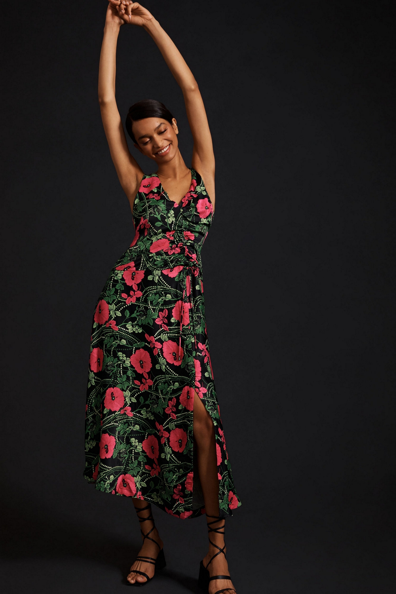 Maeve Ruched Midi Dress