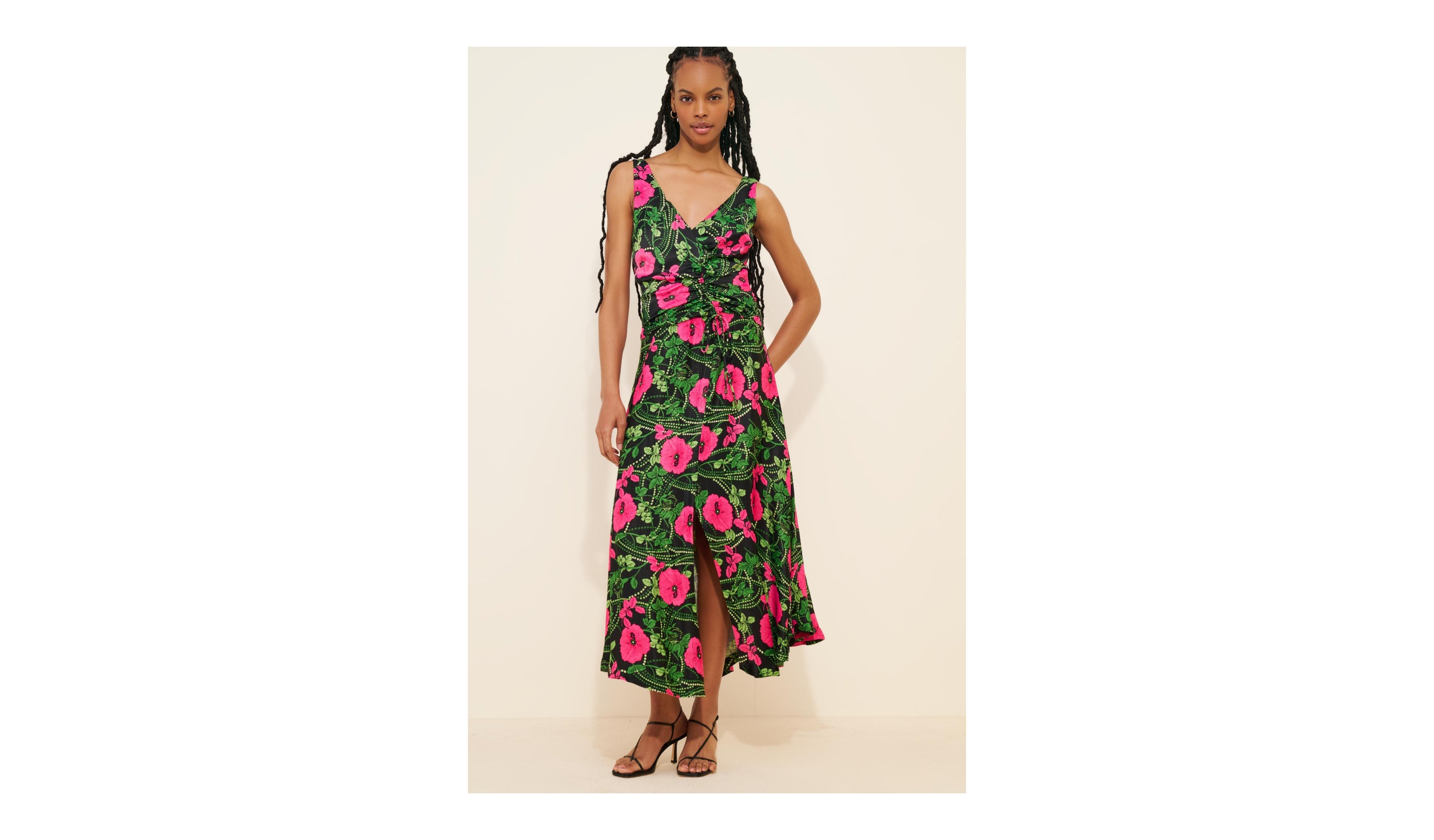 Maeve Ruched Midi Dress