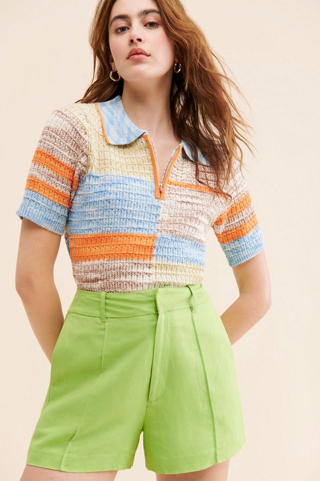 Flat White Zipper Knit Tee #3