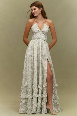 Scarlette Halter Embellished Corset Organza Maxi Dress