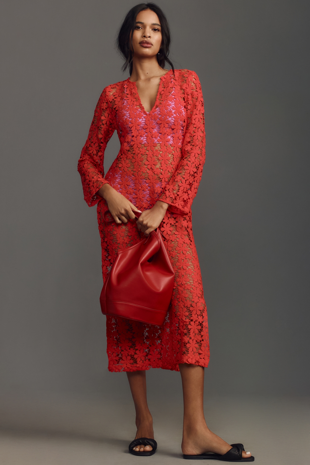 By Anthropologie 3D Floral Kaftan