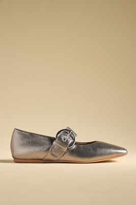By Anthropologie Square-toe Mary Jane Flats In Grey