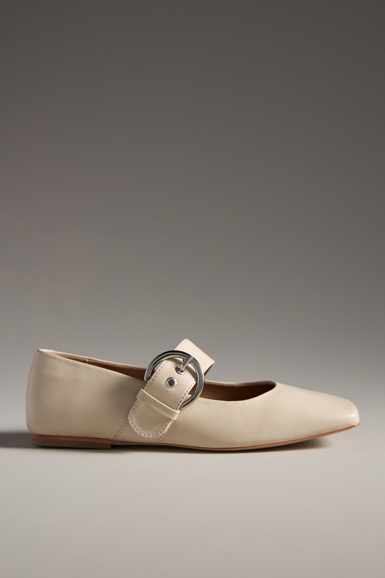 Square-Toe Mary Jane Flats