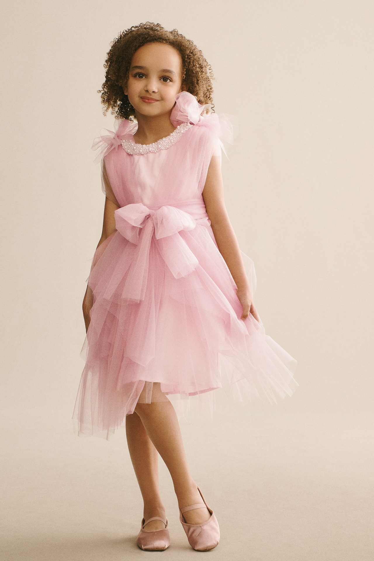 Gió Bespoke Ivy Violet Tulle Flower Girl Dress